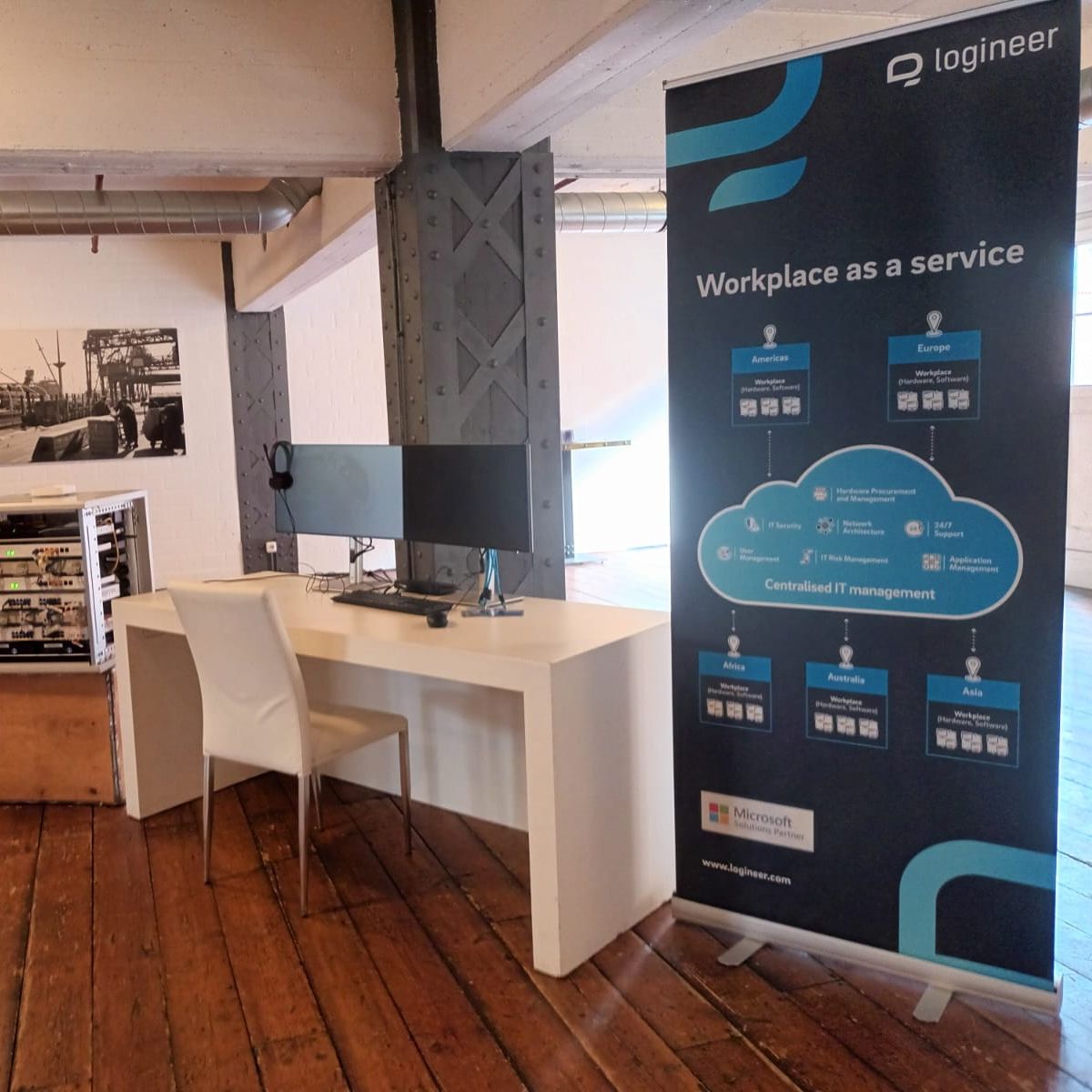 Workplace as a service: logineer erstellt f&uuml;r ihre Kunden die komplette IT-Infrastruktur f&uuml;r den digitalen B&uuml;orarbeitsplatz und zeigte beim Business Day, wie das funktioniert. Bild: &copy; q.beyond logineer GmbH.